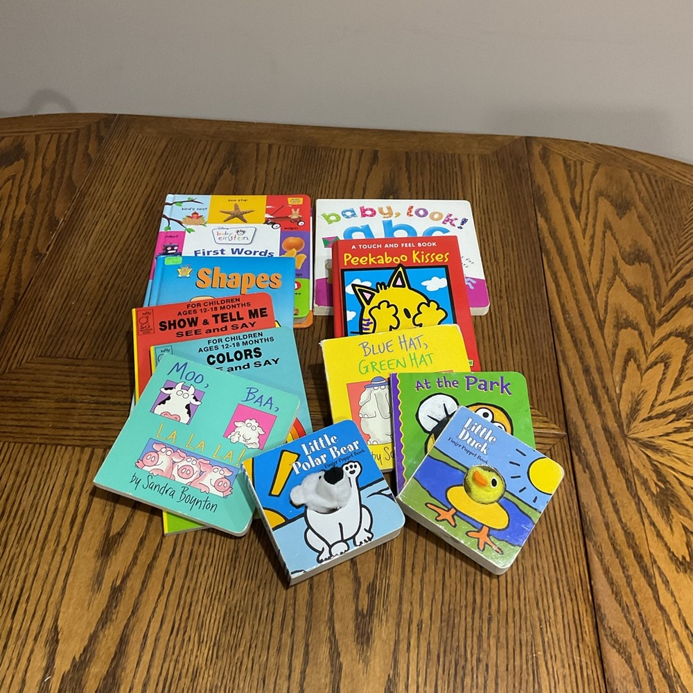 11 Kids’ Board Books 📚 finger puppets, lift the flap, first words, shapes, abc